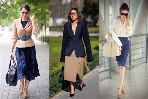 navy blue and beige outfits.